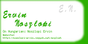 ervin noszlopi business card